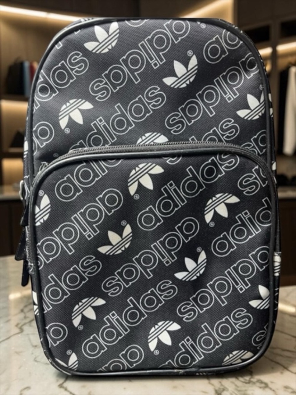 Adidas Black Logo Backpack Small Trendy Streetwear Gym Bag Y2K 90’s Lunchbox​​